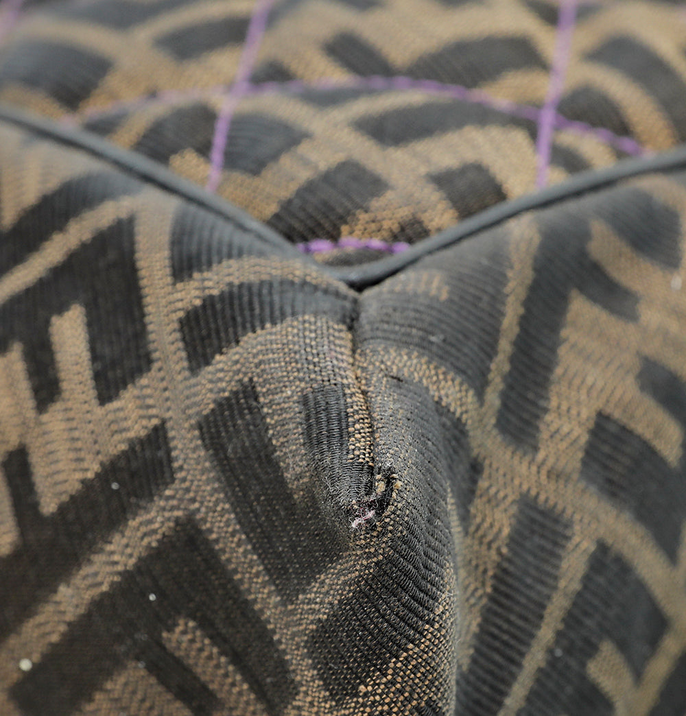 Fendi Bicolor Zucca Baguette Flap Maxi Bag
