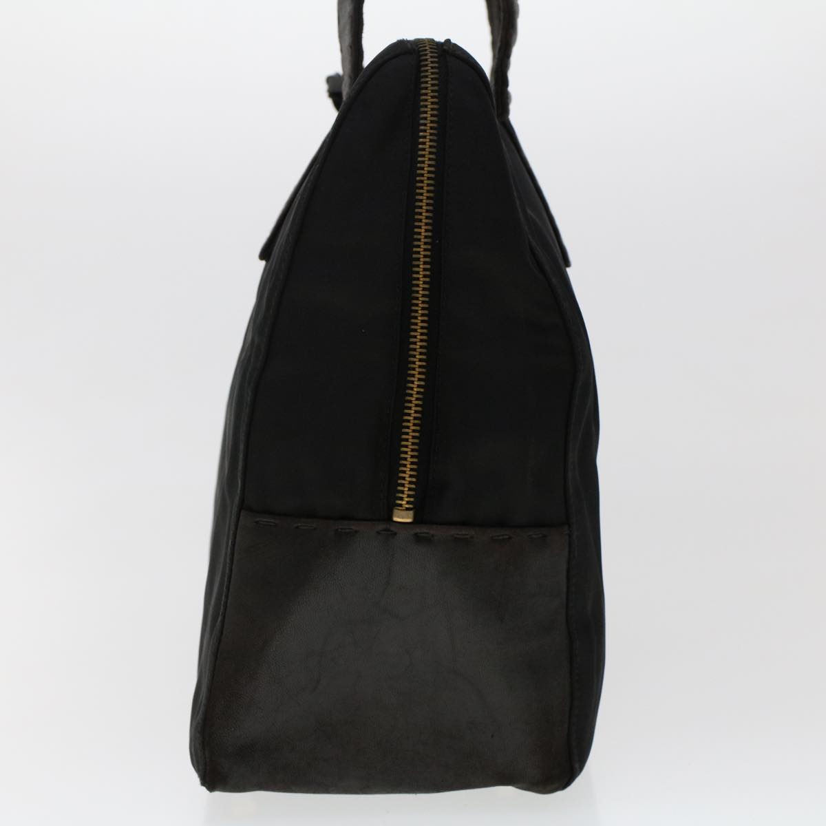 Prada Hand Bag Nylon Leather Black