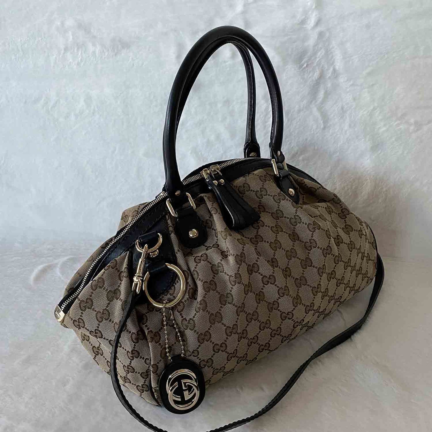 Gucci Sukey Leather Canvas Tote Style 4