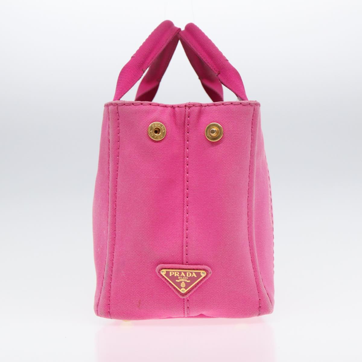PRADA Canapa PM Hand Bag Canvas Pink Auth