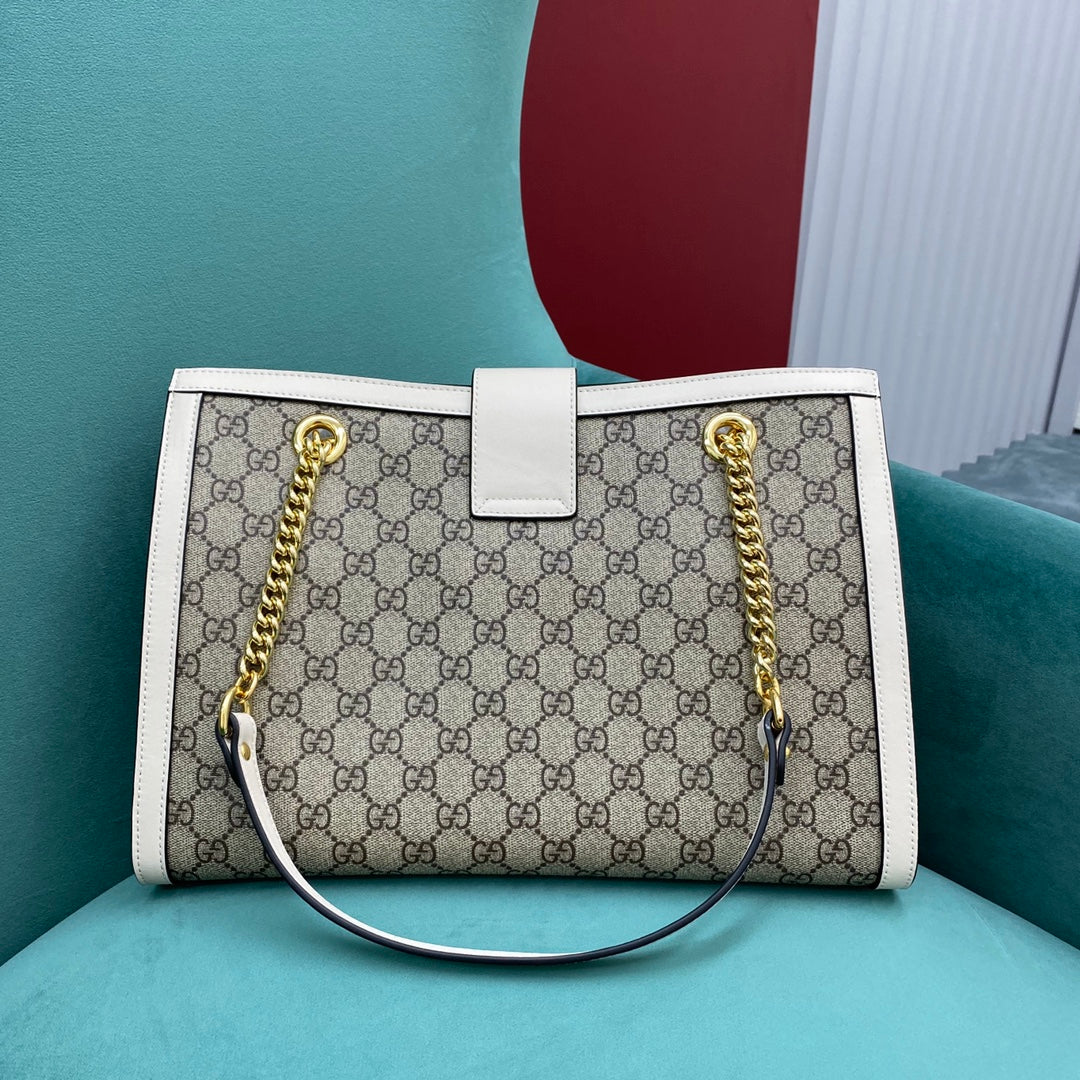 Gucci Monogram Chain Leather Tote