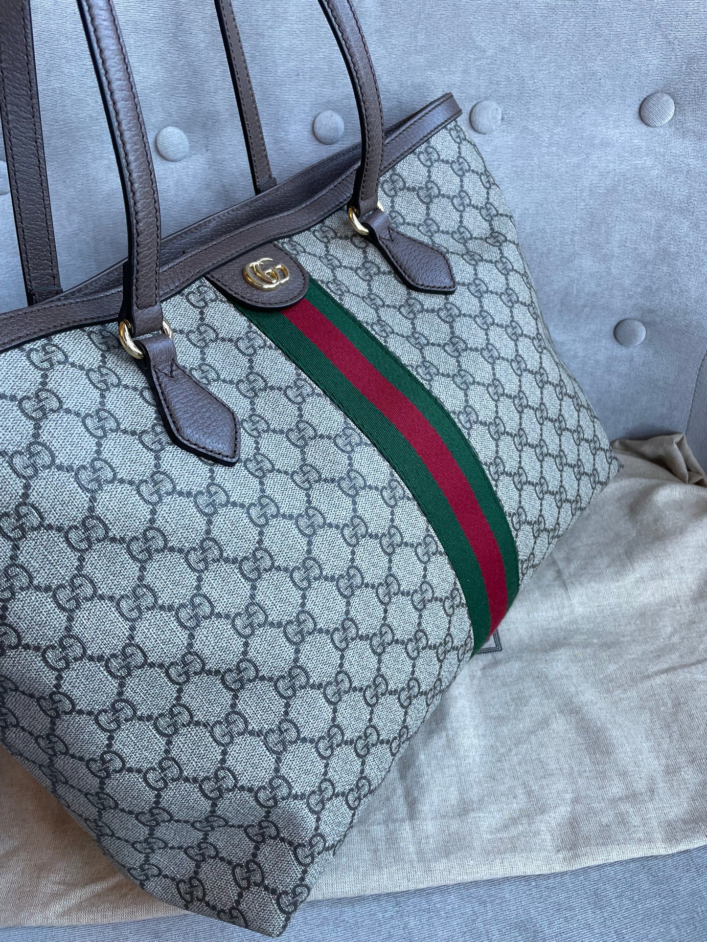 Gucci Leather Canvas Tote