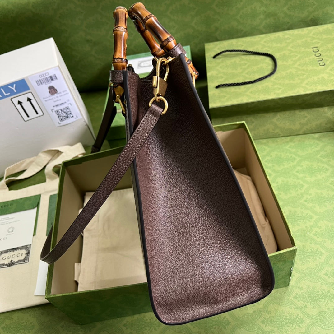 Gucci Monogram Leather Canvas Tote