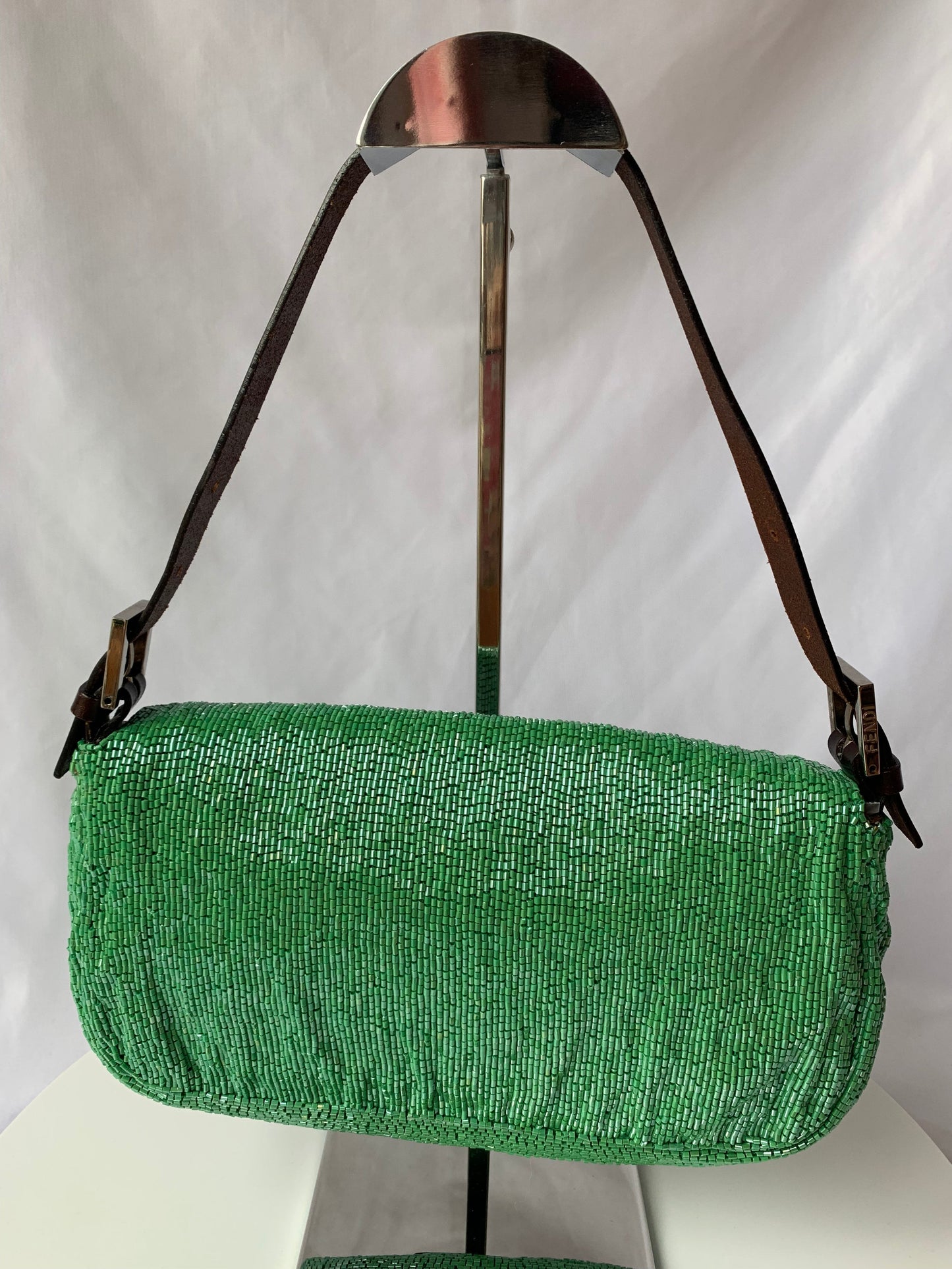 Fendi Baguette Green beads Glitter