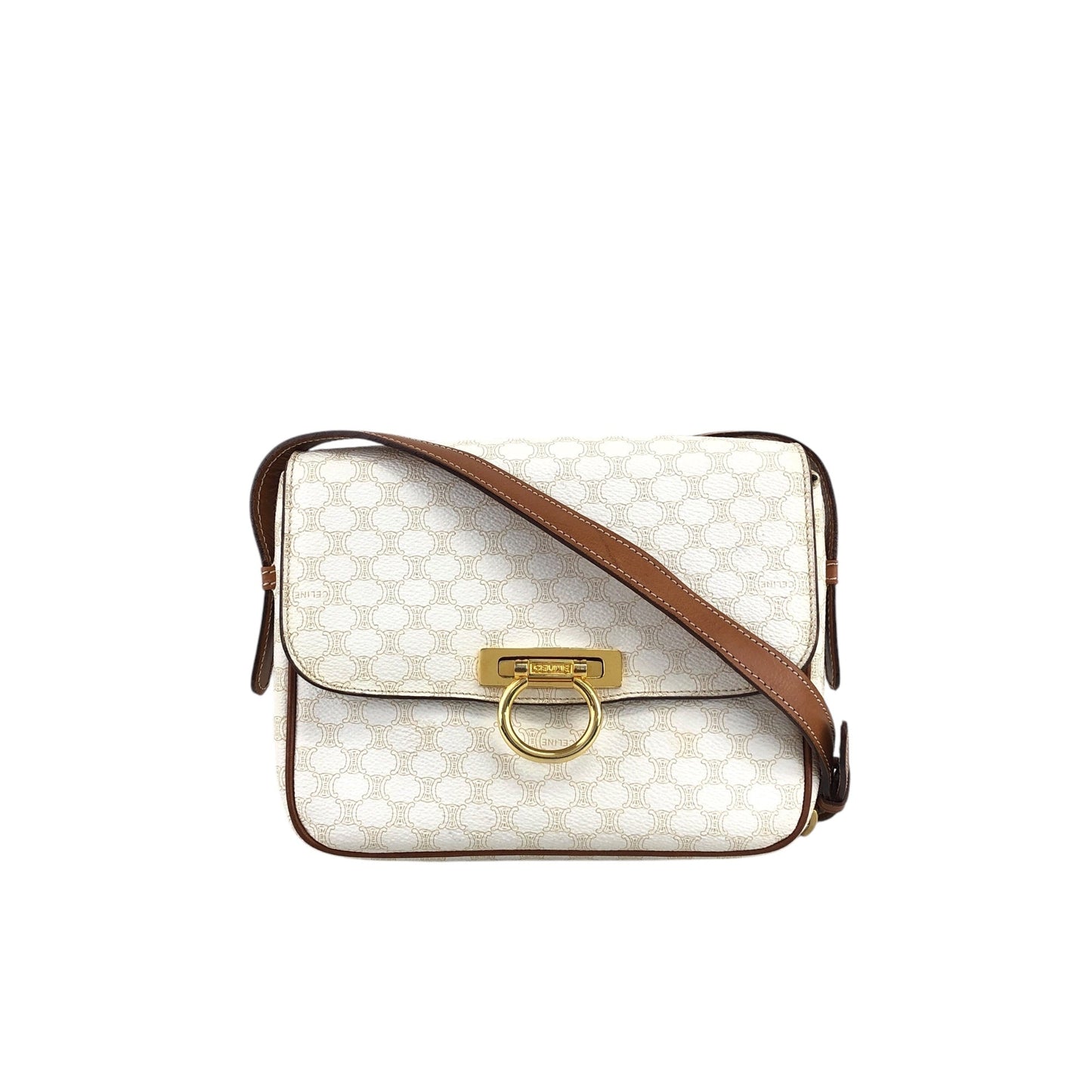 CELINE Macadam Gancini Shoulder bag White w4jb3k