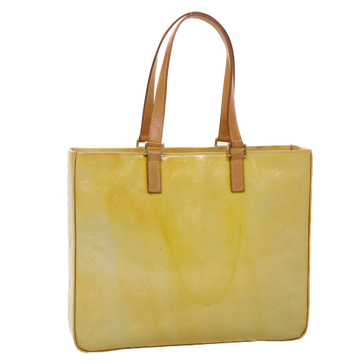 Louis Vuitton Monogram Vernis Columbus Tote Bag Gris LV Auth ki3067
