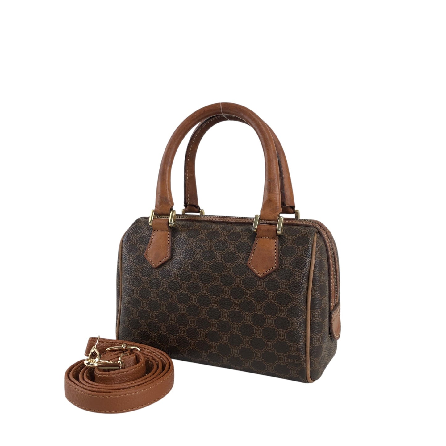 CELINE Macadam Two-way Small Boston bag Shoulder bag Brown xm7k3z