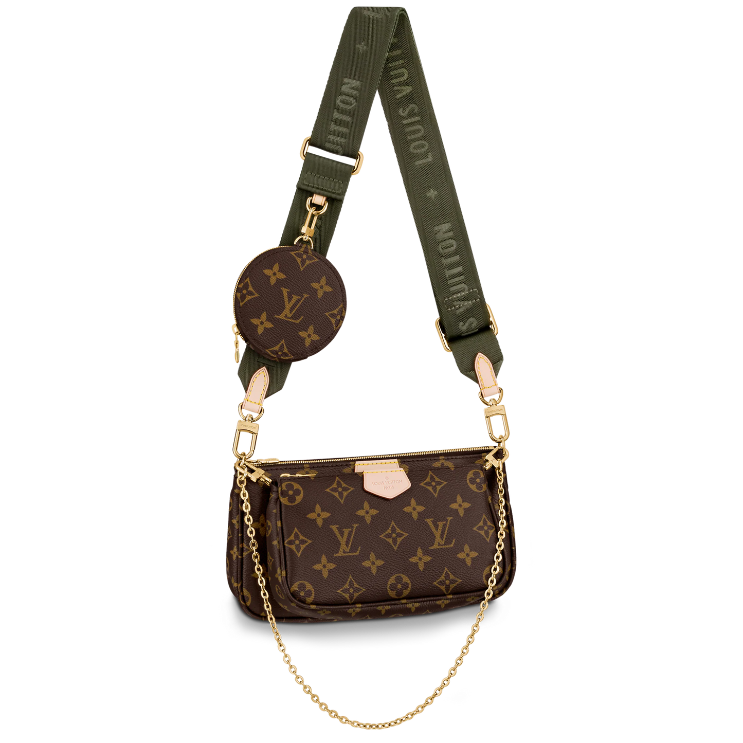 Louis Vuitton Multi Pochette Khaki Clutch