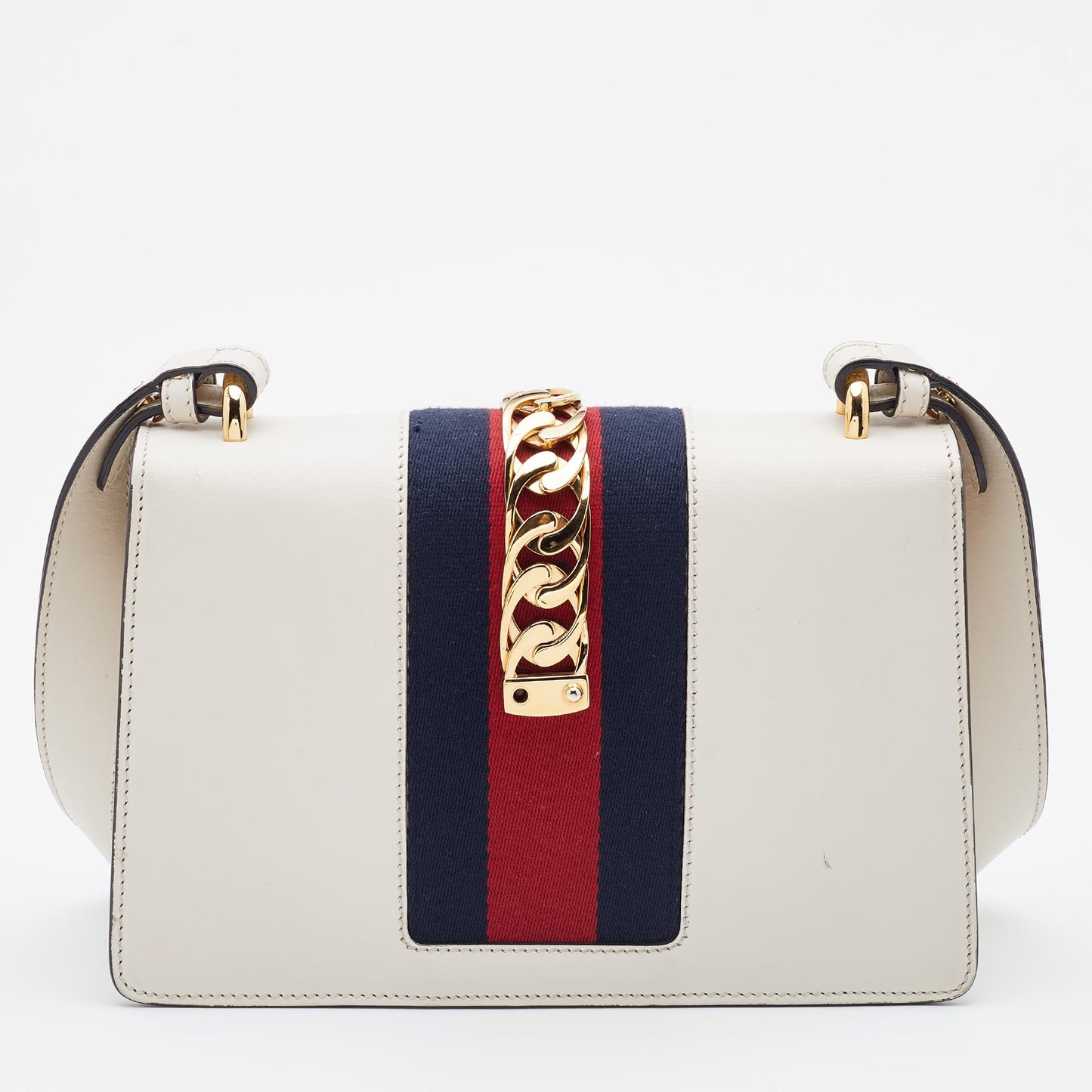 Gucci Sylvie White Leather Shoulder Bag Style 2