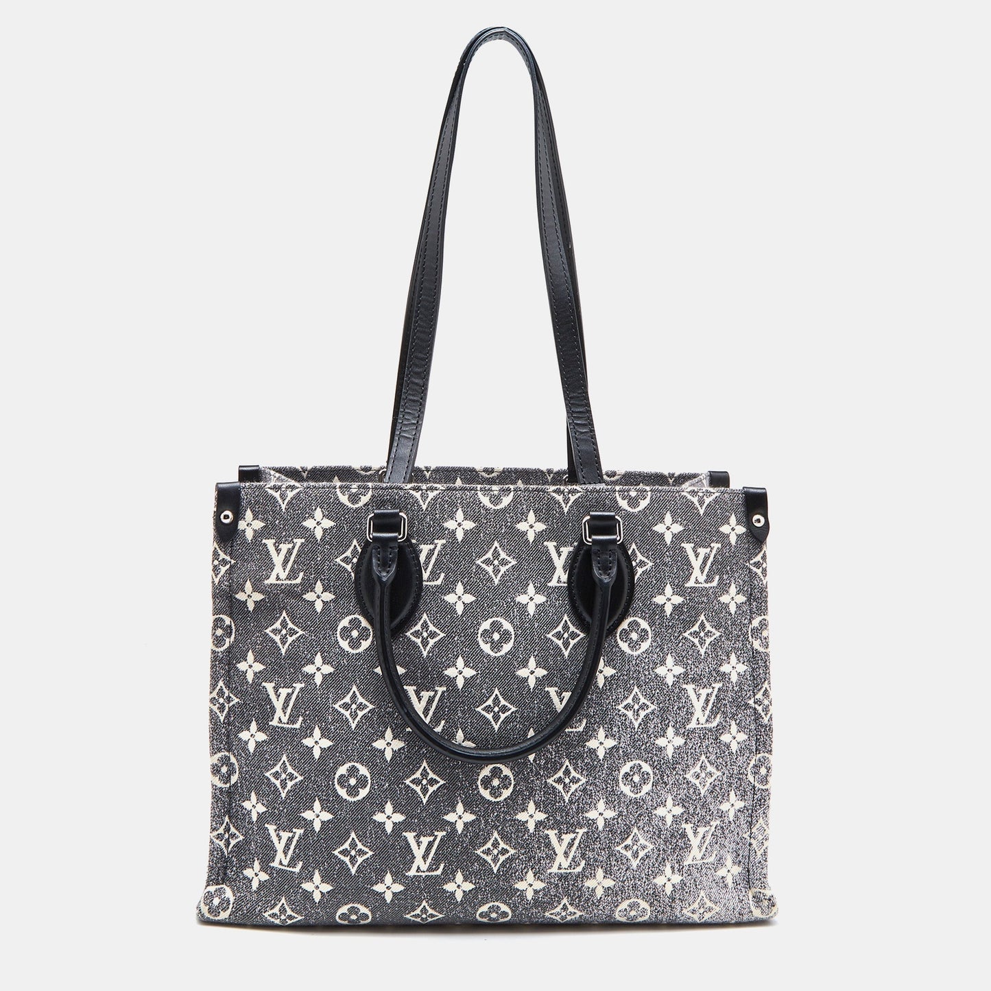 LOUIS VUITTON Black Monogram and Leather OnTheGo MM Bag