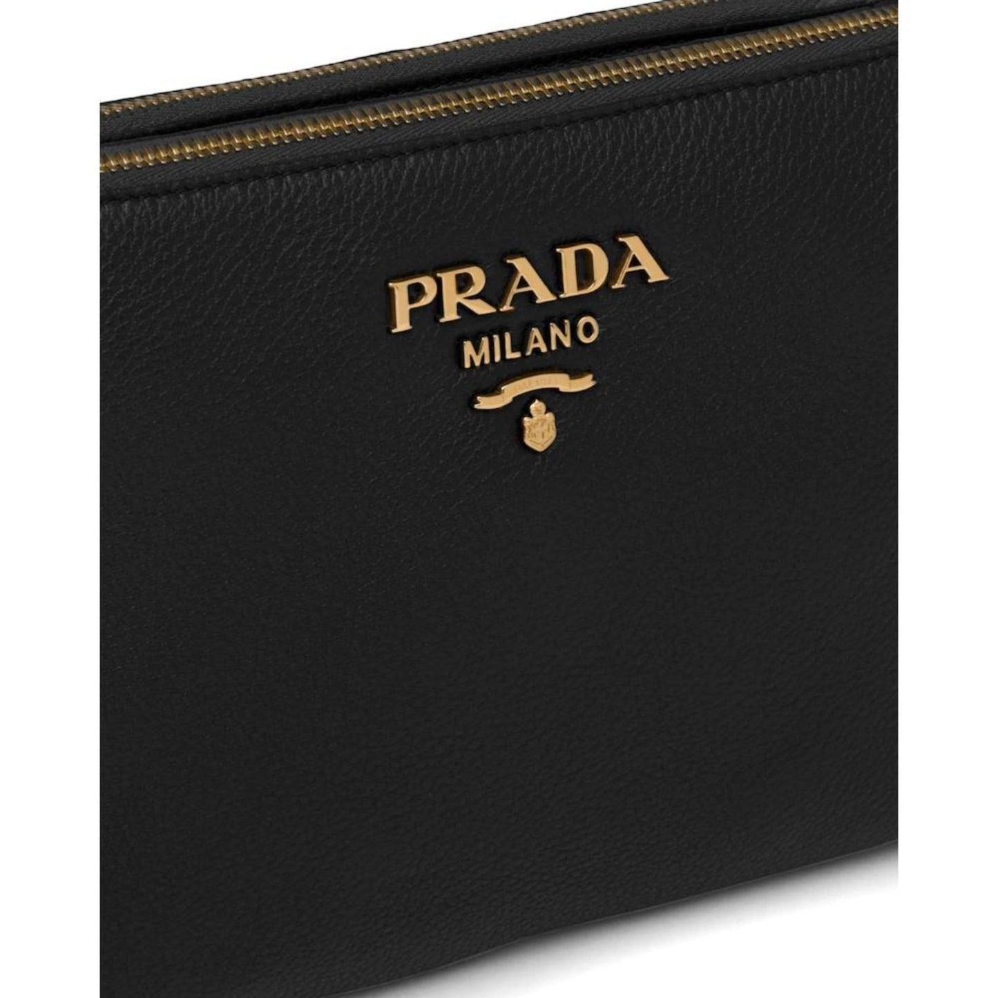 Prada Vitello Phenix Leather Gold Hardware Black Cross Body Luxury Handbag