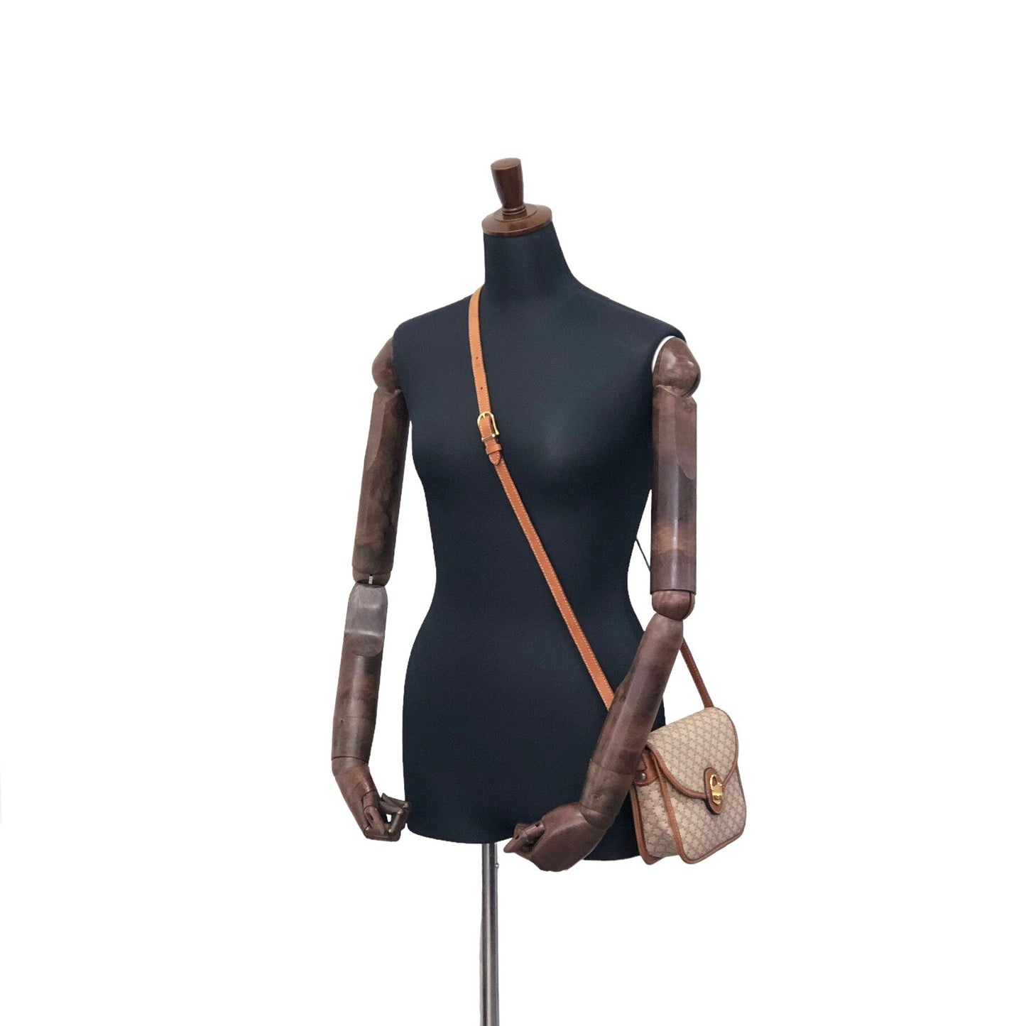 CELINE Macadam Turn Lock Shoulder bag Beige 5t7ci2
