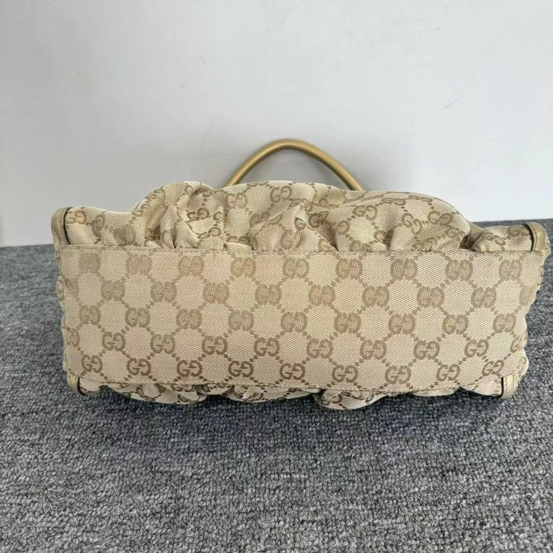 Gucci Monogram Leather Canvas Shoulder Bag