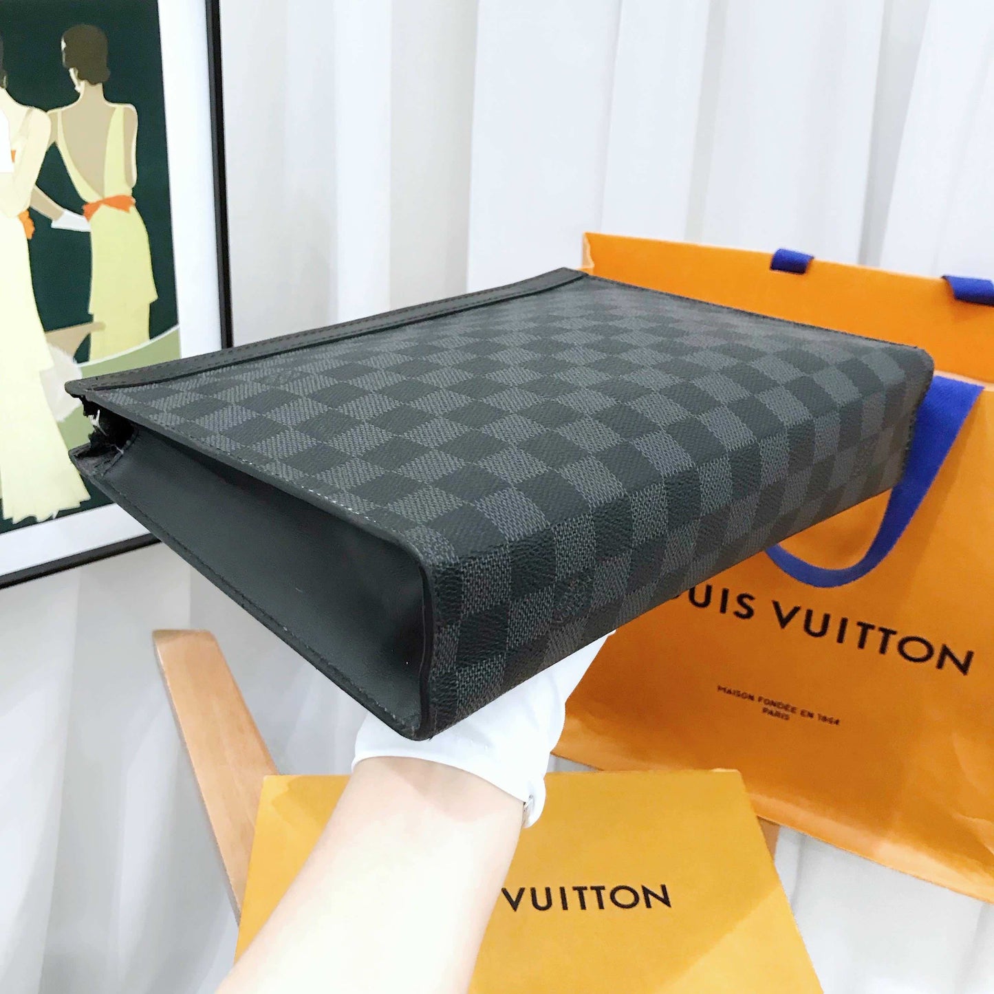 Louis Vuitton Damier Graphite Wash Bag - Black Checkered Toiletry Pouch