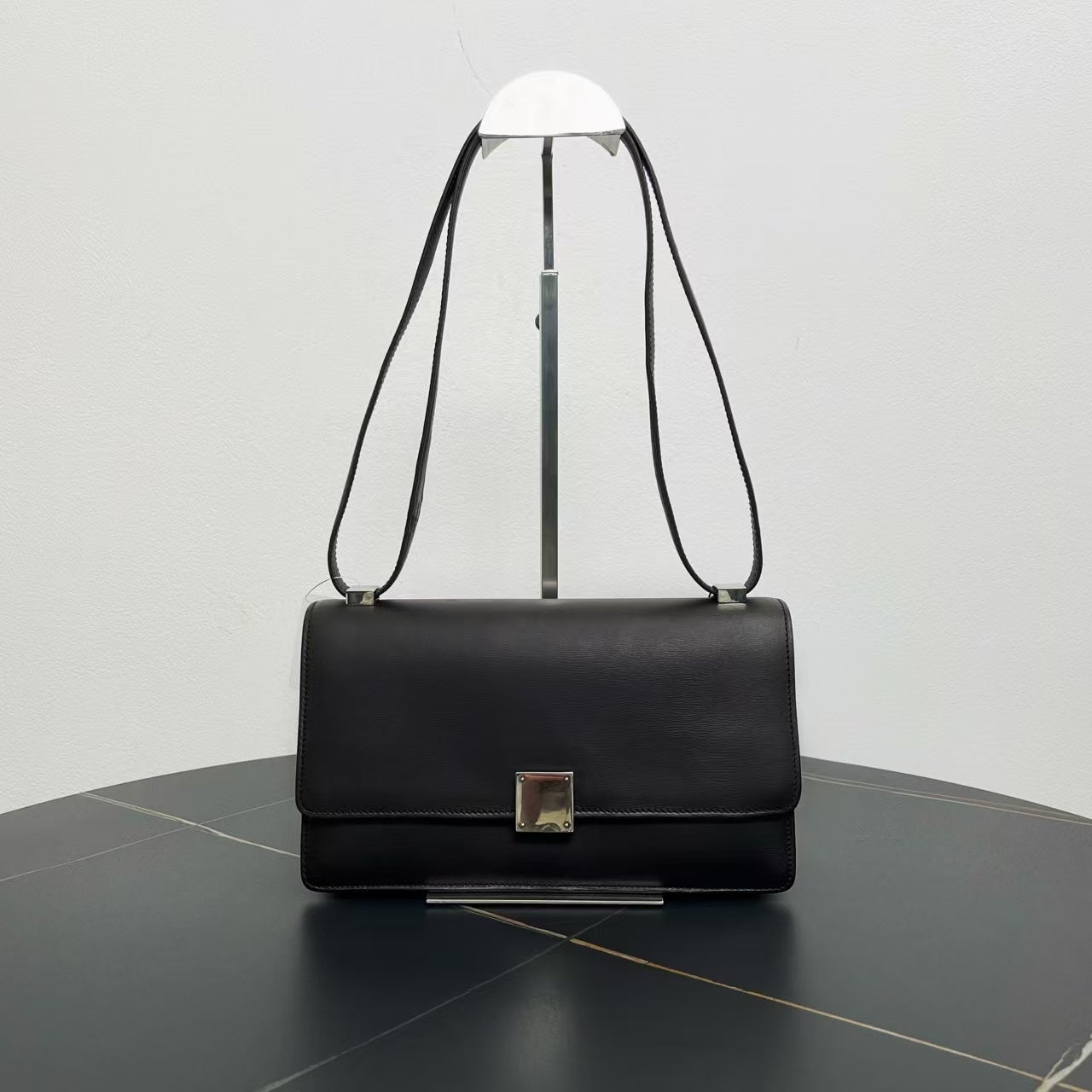 Luxury CELINE Black Leather Shoulder Bag