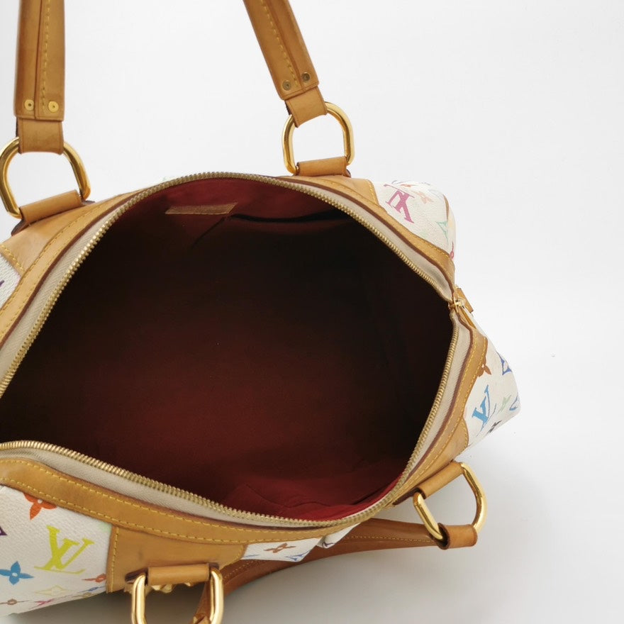 Louis Vuitton Multicolored Satchel Bag in White Canvas