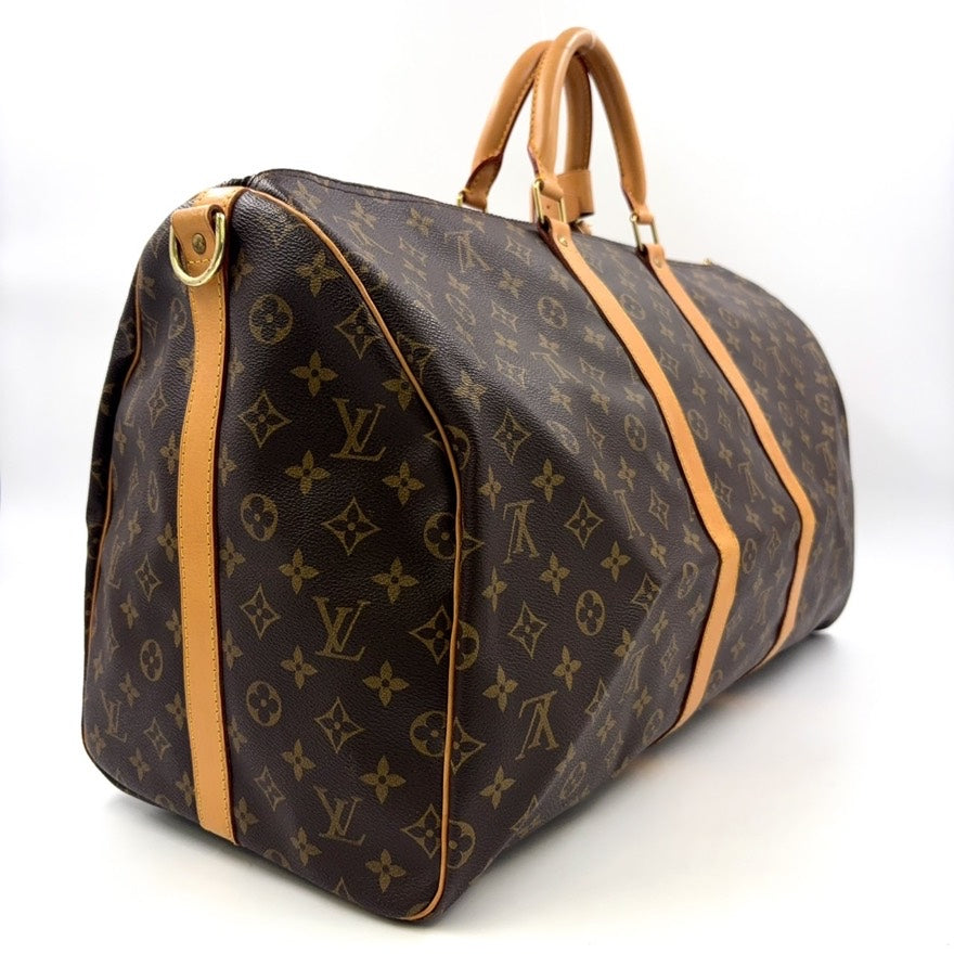 Louis Vuitton Monogram Keepall 55 2way Bag Brown Duffle LB109519