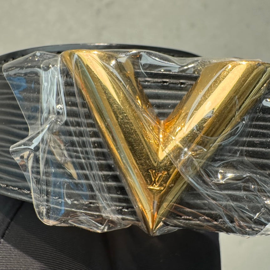 Louis Vuitton LV Black Leather Belt OS