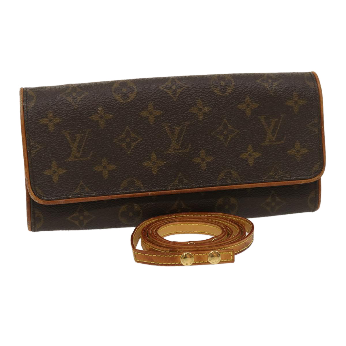 LOUIS VUITTON Monogram Pochette Twin GM Shoulder Bag LV Auth ro350