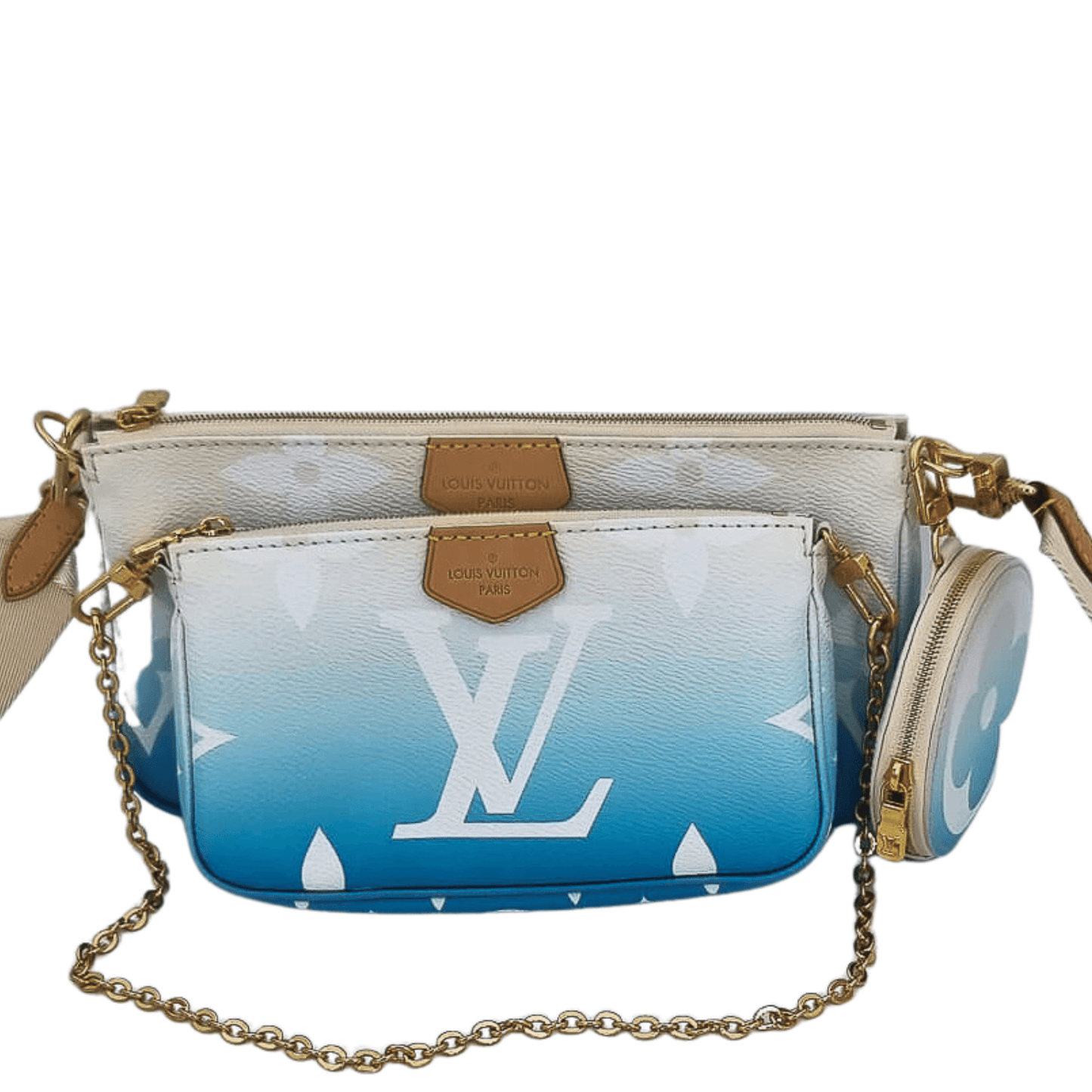 Louis Vuitton Multi Pochette Accessories By The Pool Blue Clutch