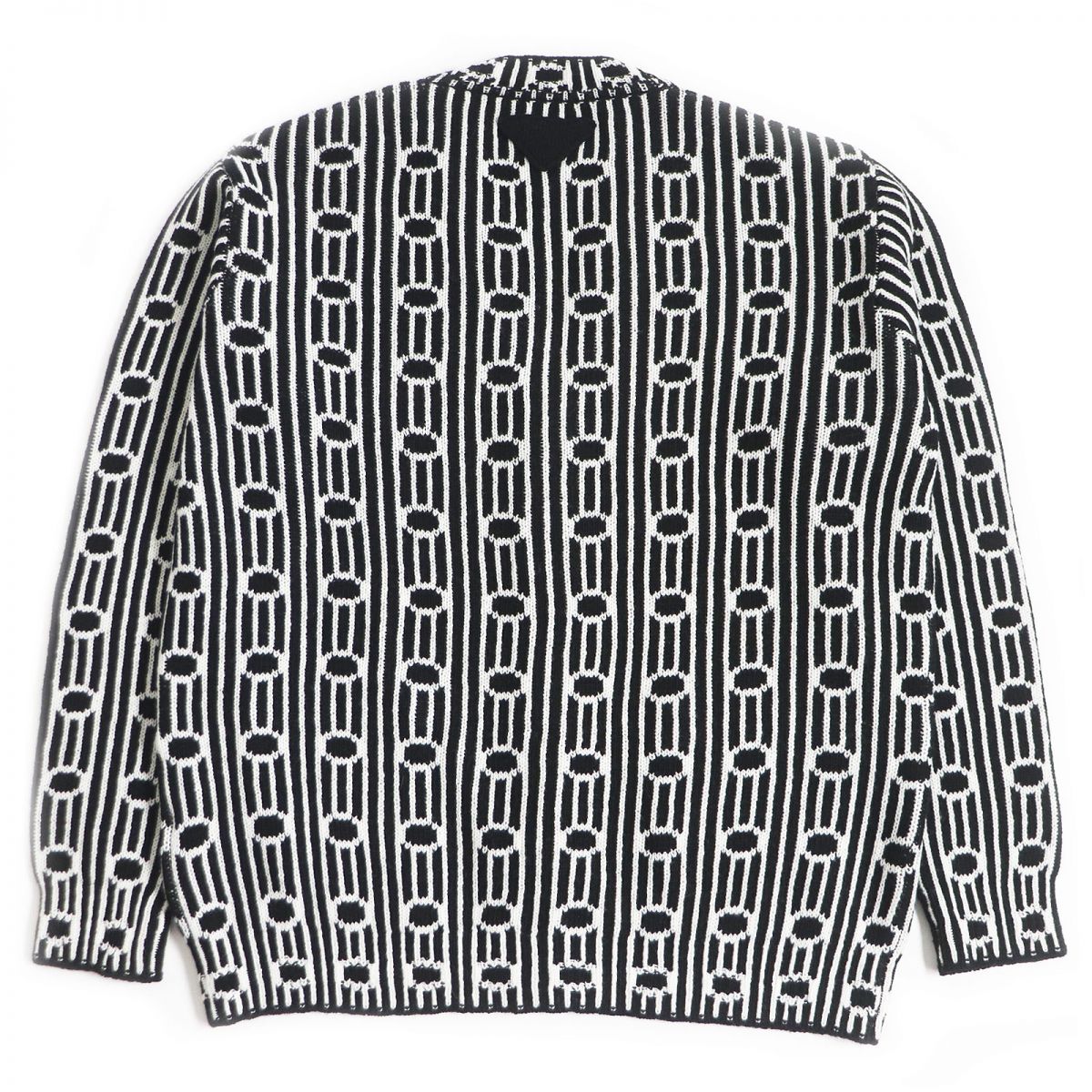 PRADA knit Outer: 70% virgin wool, Outer: 30% cashmere Black x white mens 44