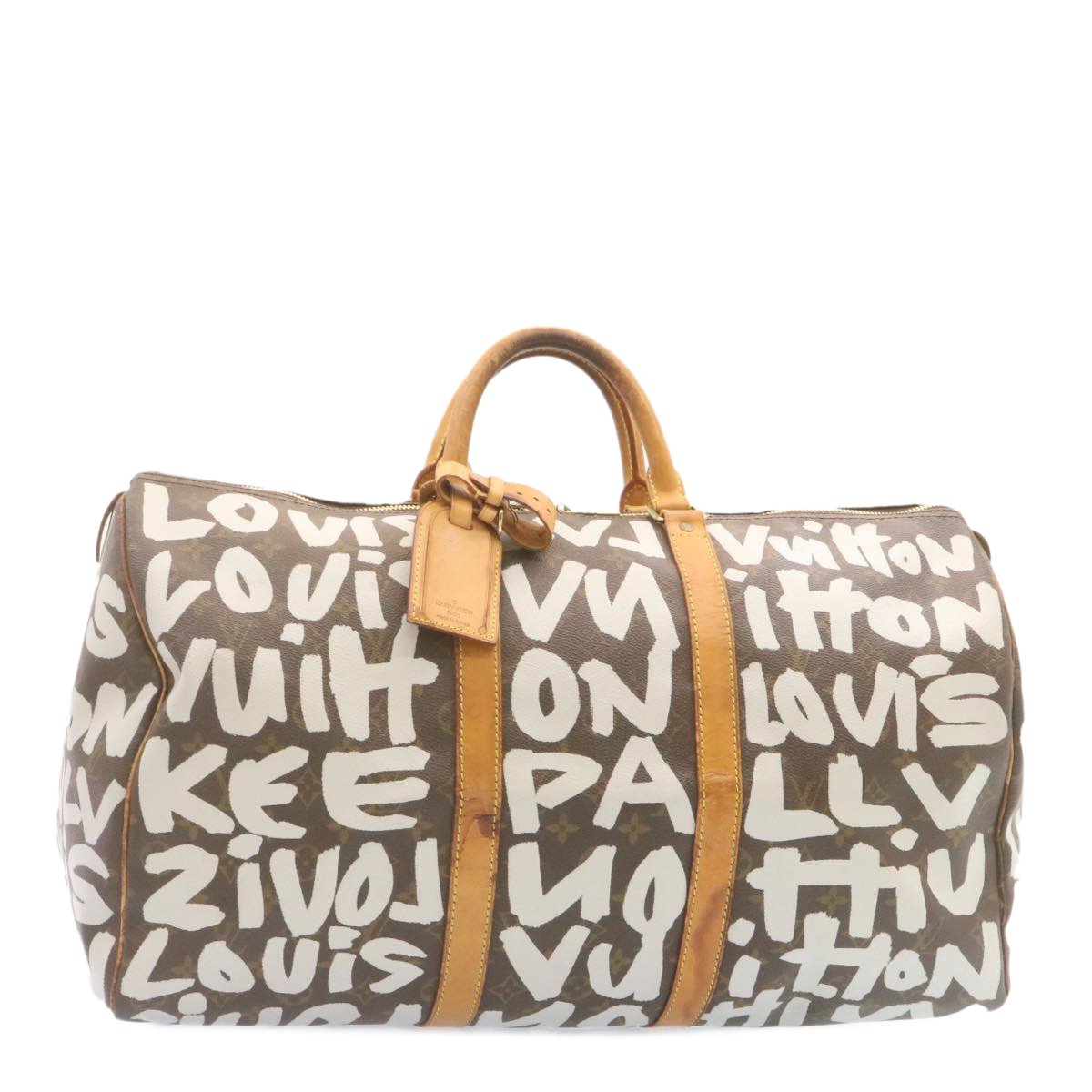 LOUIS VUITTON Monogram Graffiti Keepall 50 Boston Bag