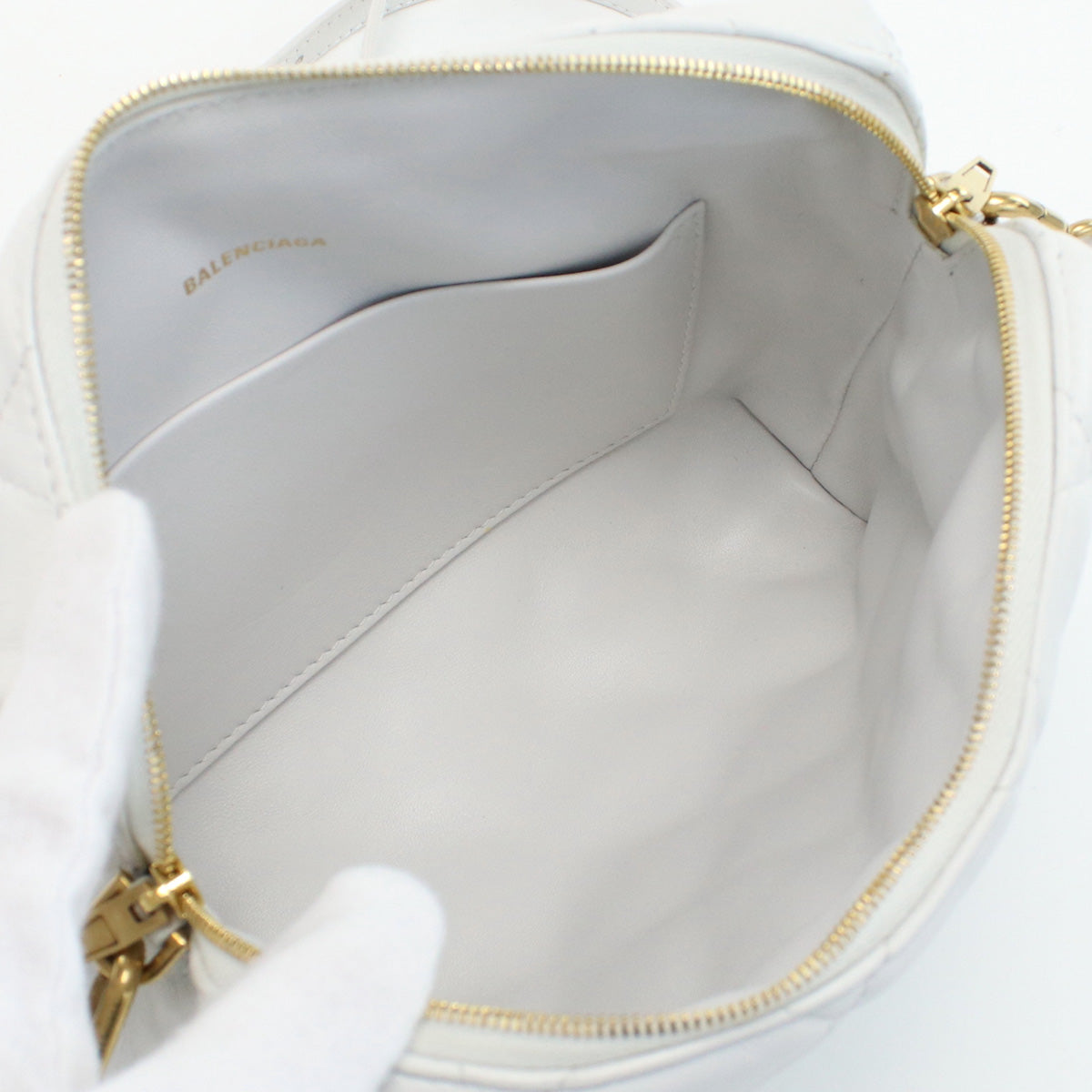 BALENCIAGA 600325 Camera bag Diagonal shoulder bag leather white Women