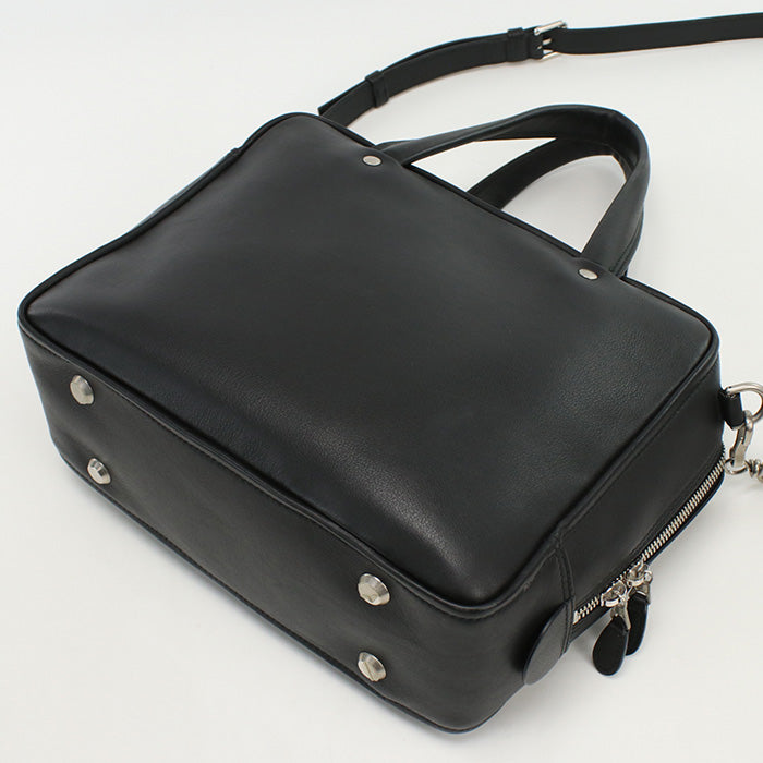 BALENCIAGA 513999 1000 Triangle Square S 2way Handbag shoulderbag Calfskin black