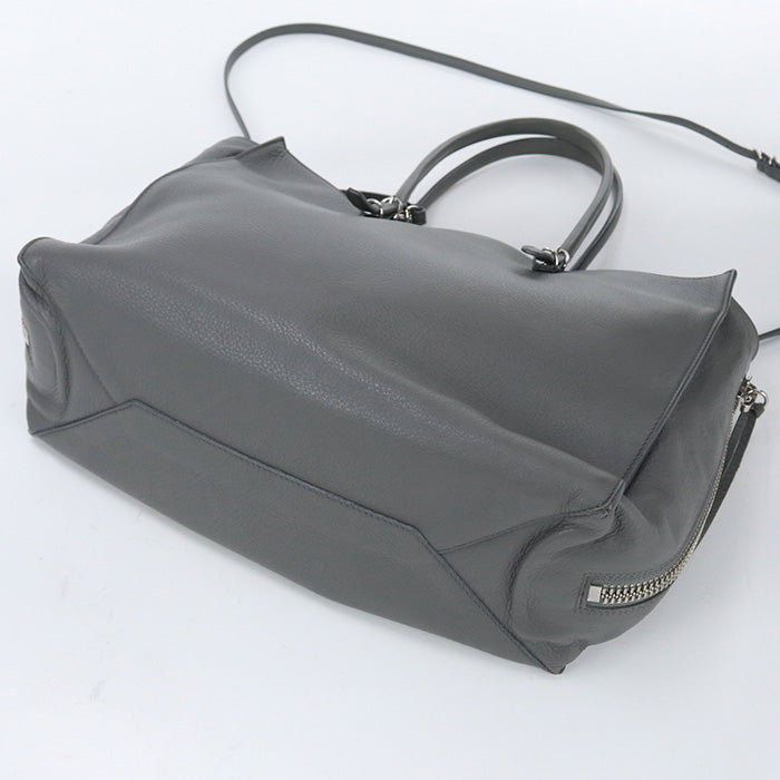 BALENCIAGA 432596 2WAY Tote Bag paper Crossbody bag leather gray Women(unisex)