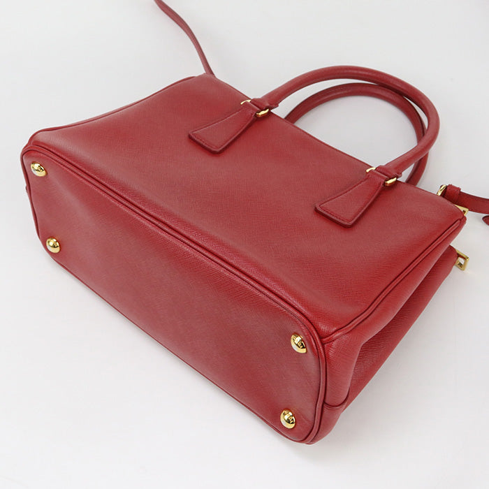 PRADA Medium bag Galleria Tote Bag shoulder bag leather red Women