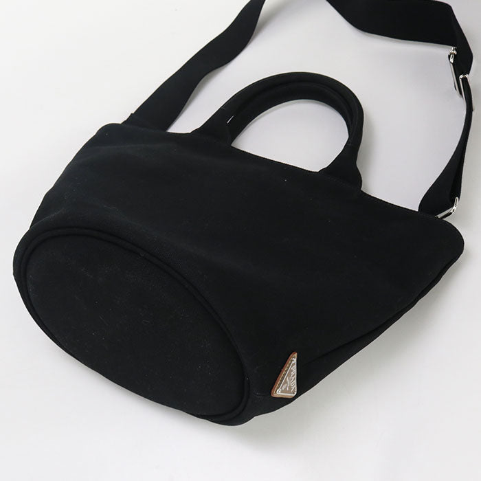 PRADA Canapa Tote Bag canvas black Women