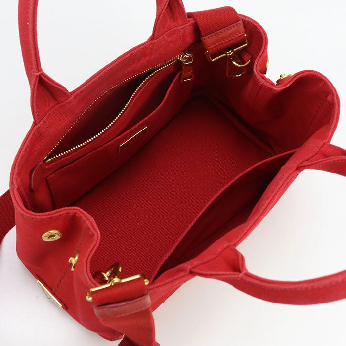 PRADA Canapa Tote Bag Cotton red Women