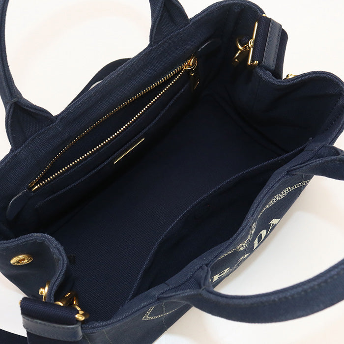 PRADA Canapa Tote Bag Cotton canvas black Women