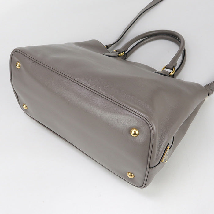PRADA Tote Bag Grain calf gray Women