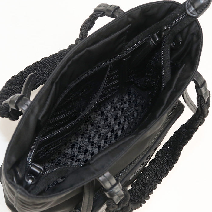 PRADA Tote Bag Nylon black mens