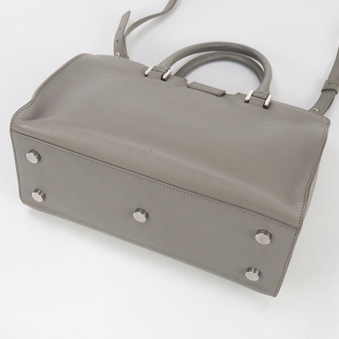 SAINT LAURENT Handbag Baby mosquito bus 2way handbag leather gray Women