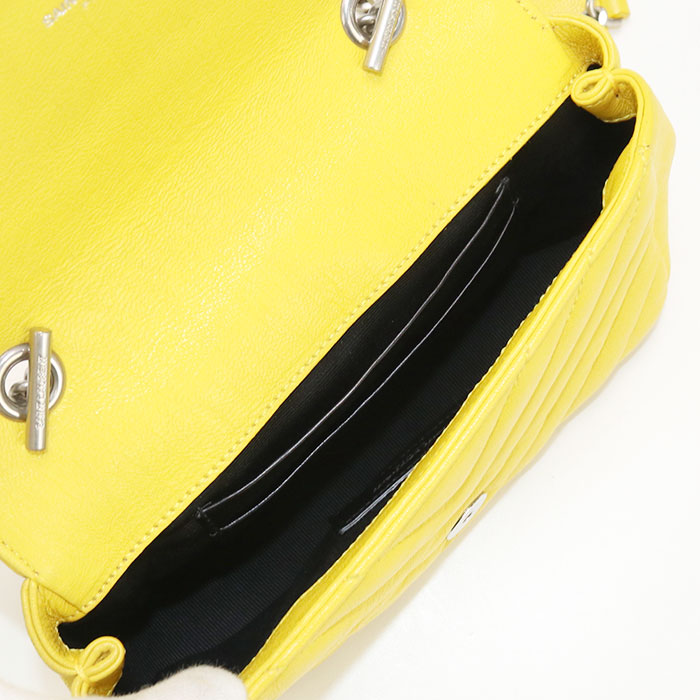 SAINT LAURENT 399289 Shoulder Bag YSL logo ChainShoulder Bag leather yellow Women
