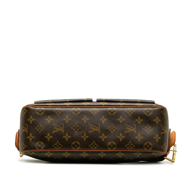 Louis Vuitton Monogram Shoulder Bag Leather Brown