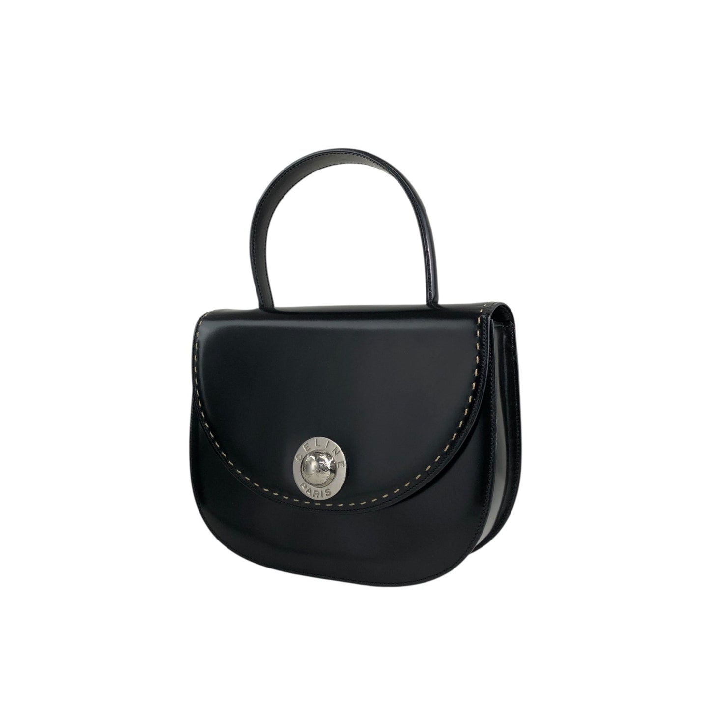 CELINE Starball Round Handbag Black 2ngrau
