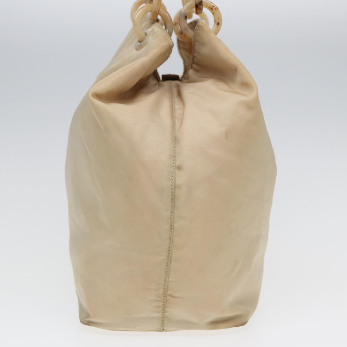 PRADA Hand Bag Nylon Beige Auth