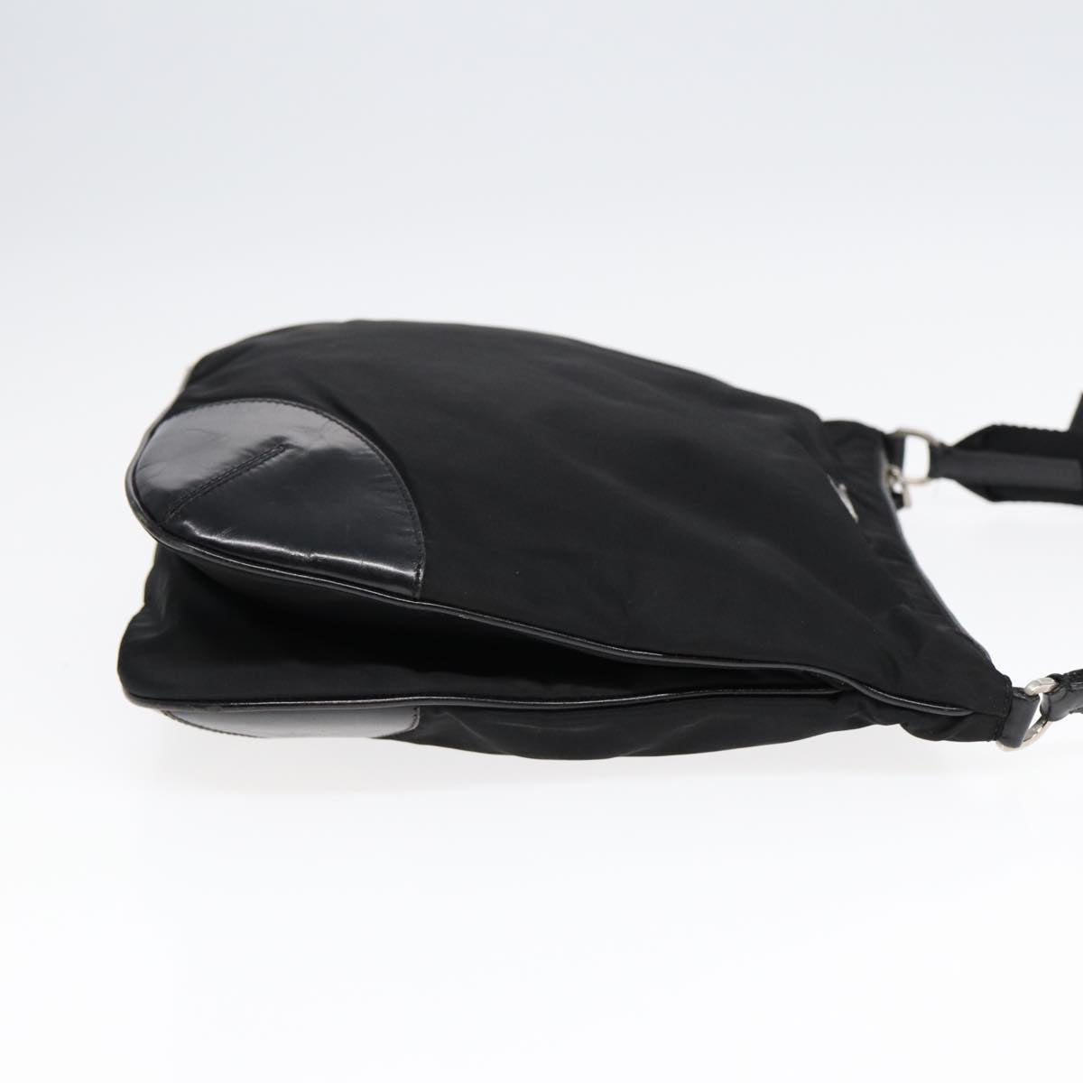PRADA Shoulder Bag Nylon Black Silver Auth