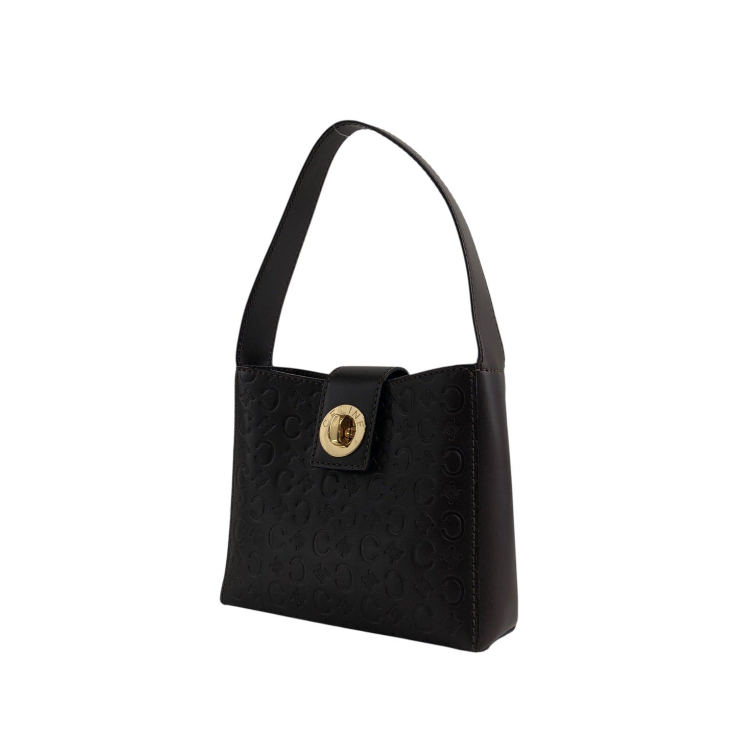 CELINE Turn Lock Small Handbag Brown 2h8bw4