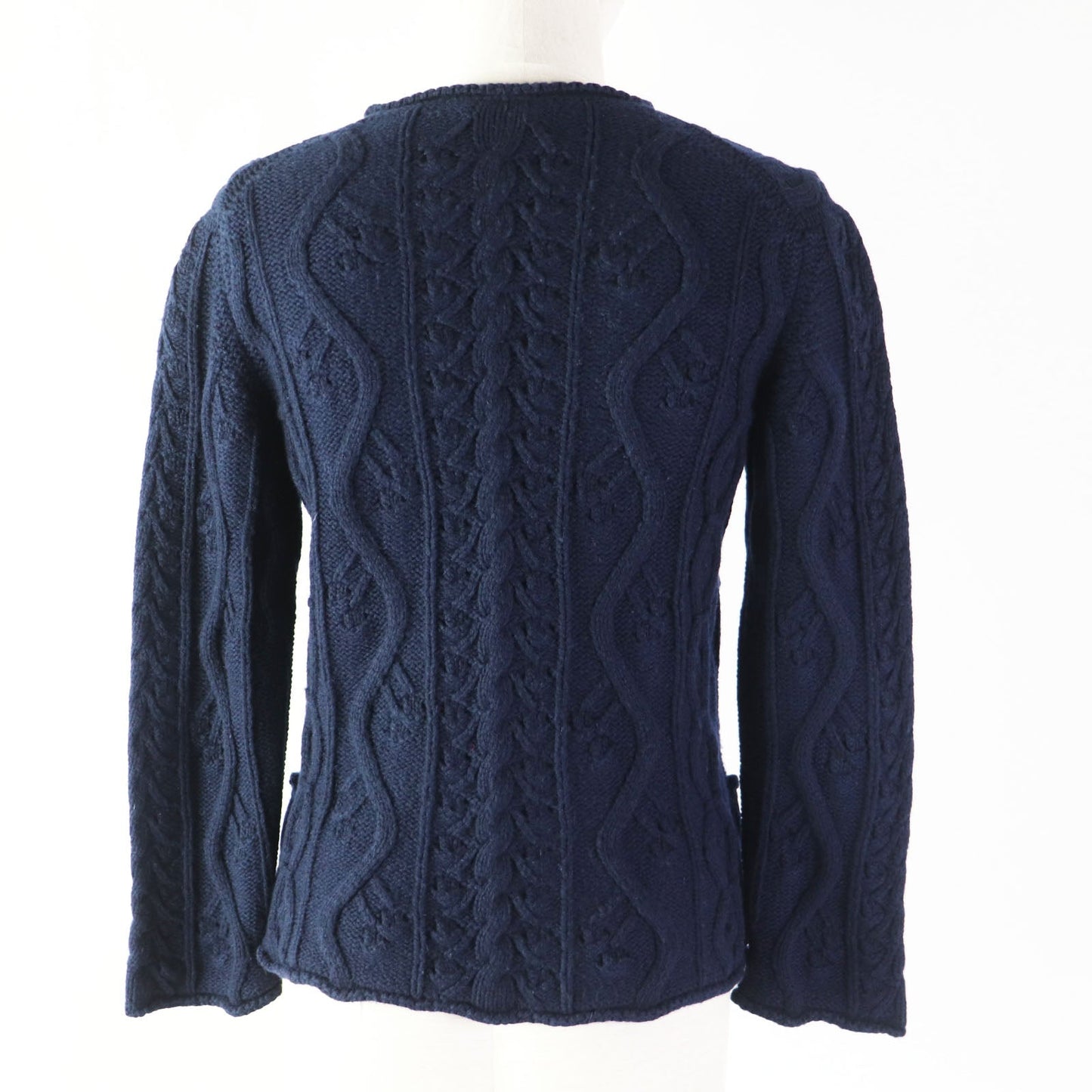 Chanel Cashmere Cable Knit Cardigan Navy Classic Flap Tote