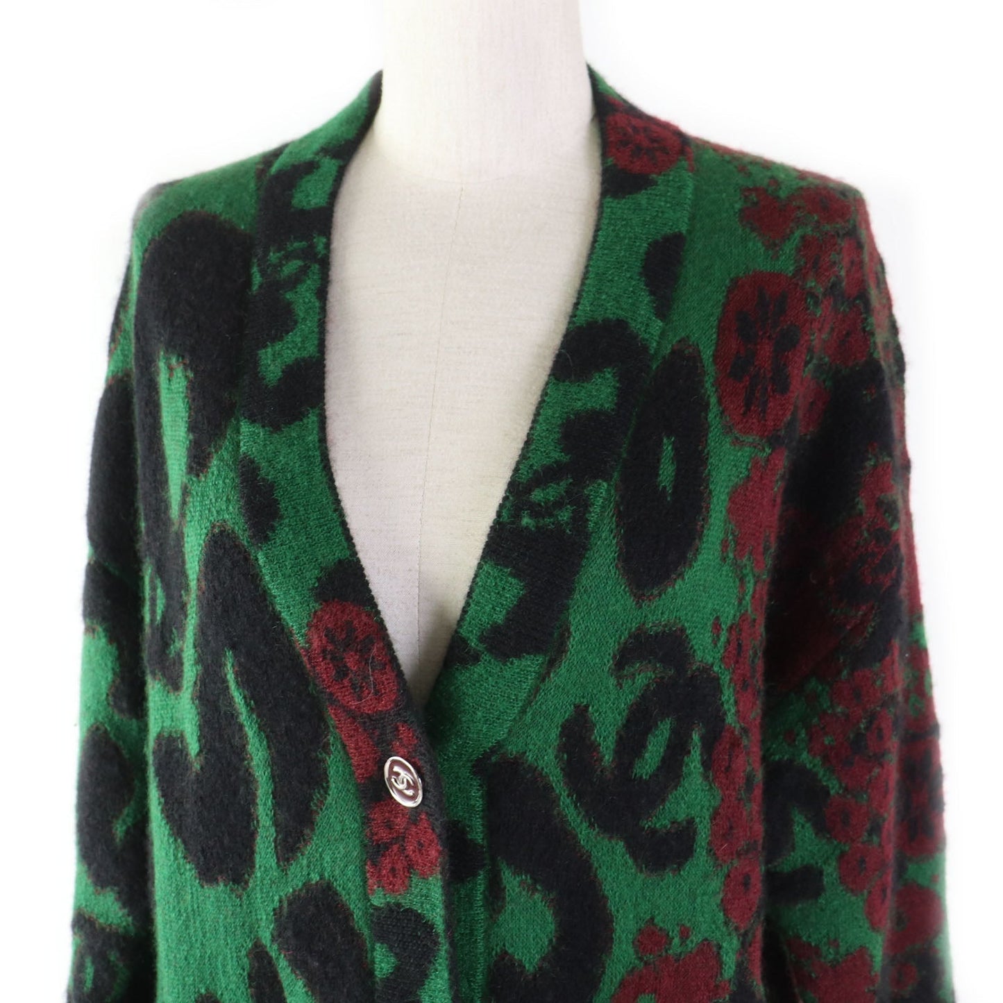Chanel Cashmere Mohair Cardigan COCO Mark Button Classic Flap Tote