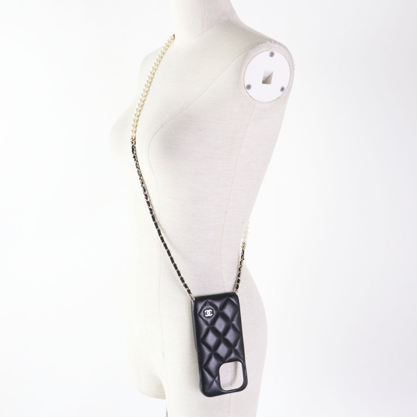 Chanel Matrasse iPhone 14 Pro Case Black Classic Flap Tote