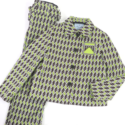 PRADA setup P567GI/P282BH Main: 100% polyester, Lining: 100% rayon Green Brown type Women 38