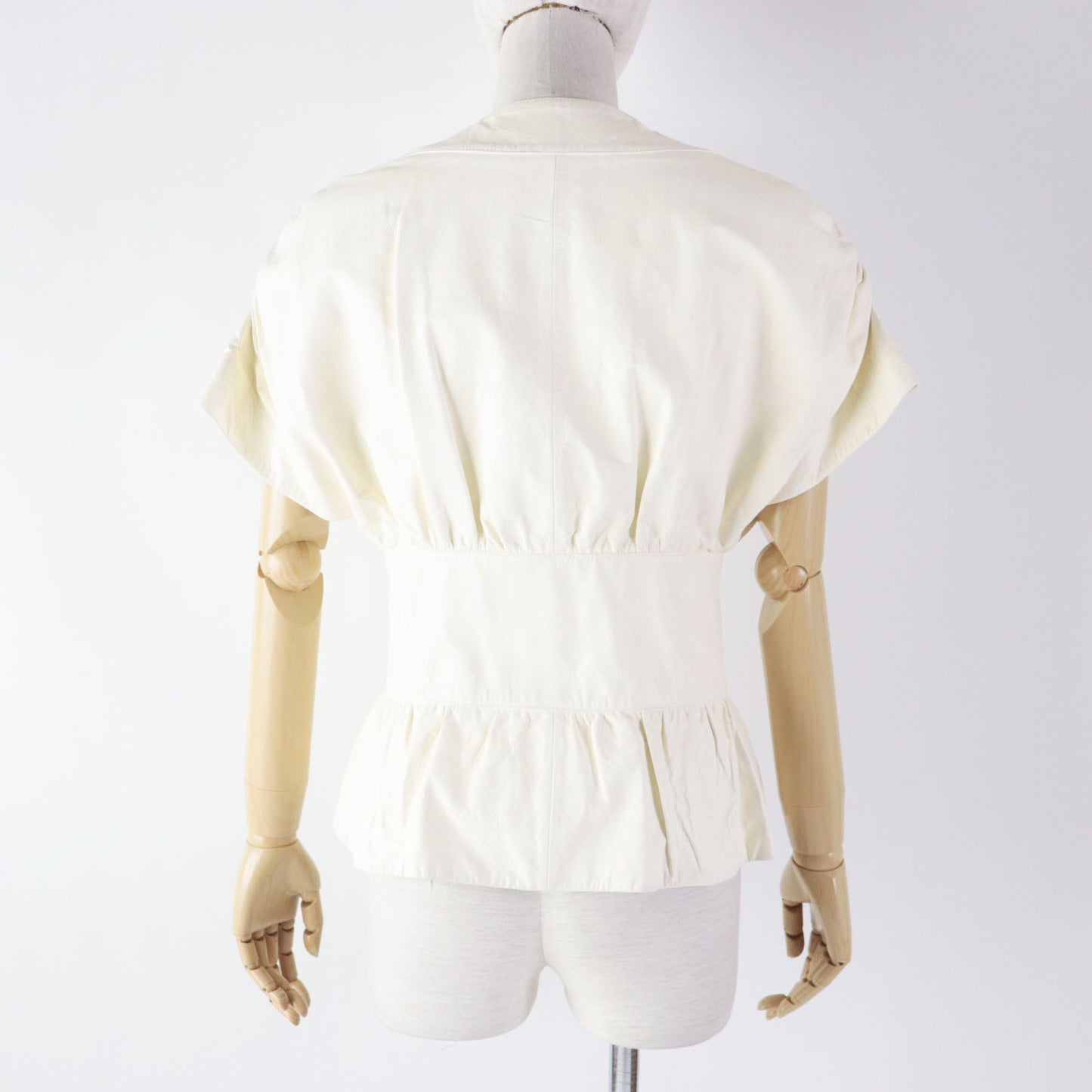 Chanel Lambskin Short Sleeve Leather Jacket Ivory Classic Flap Tote