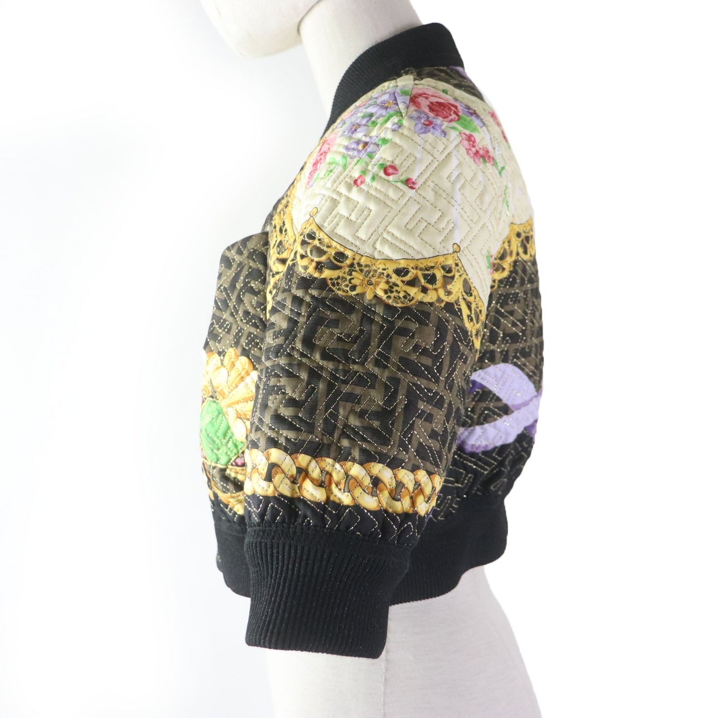 FENDI Blouson FJ7258 Main: 100% silk, Filling: 69% polyester, Filling: 27% nylon, Filling: 4% polyurethane, Lining: 100% silk Black type Multi Women 36