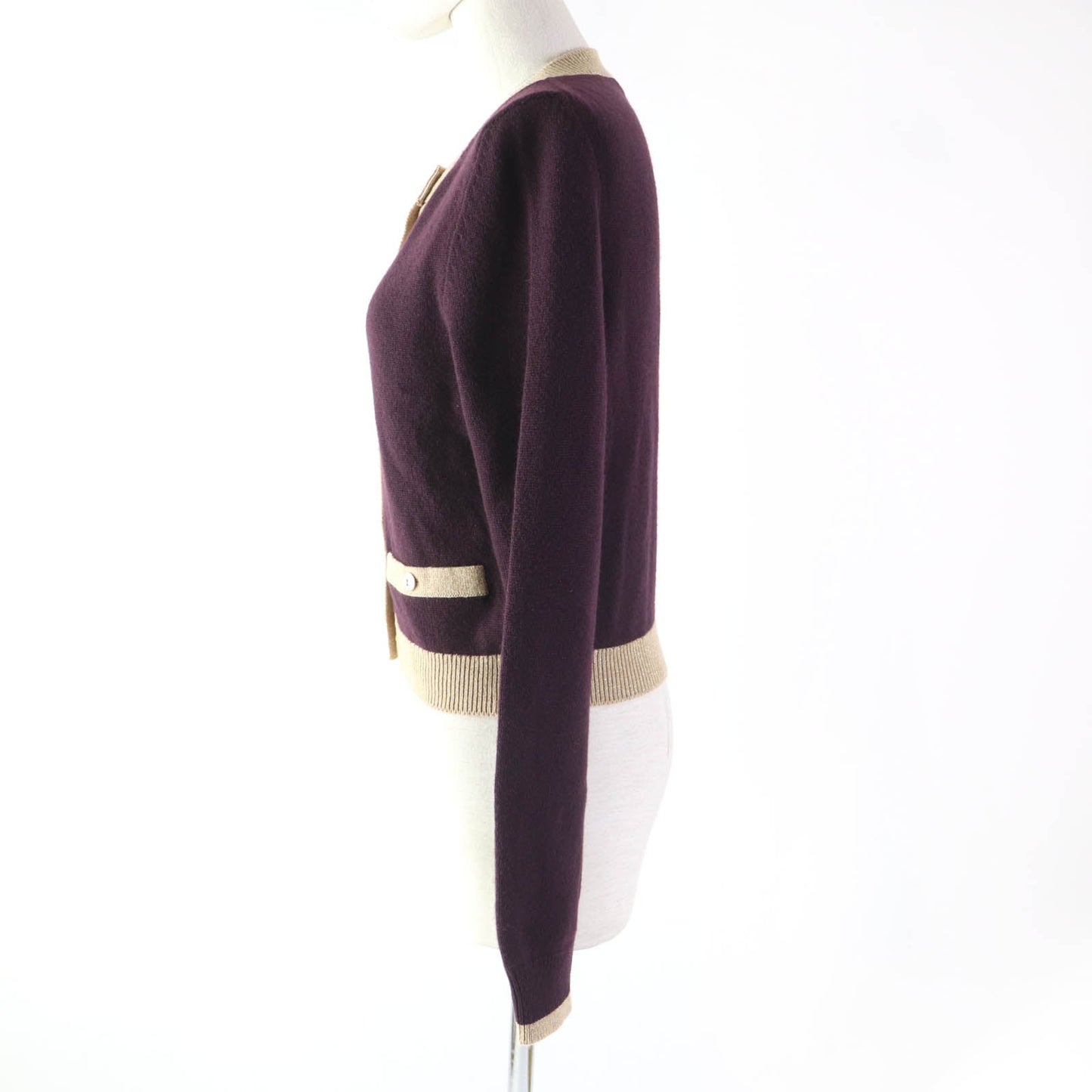 Chanel Cashmere Polyester Cardigan 38 Women Classic Flap Tote