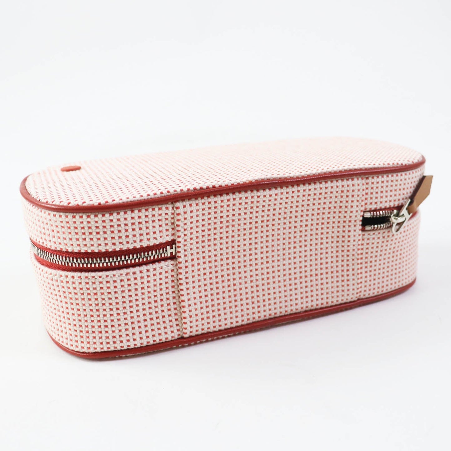 HERMES Cosmetics Pouch 100% cotton Other: 92% cotton, 8% polyurethane Orange red Escal Women